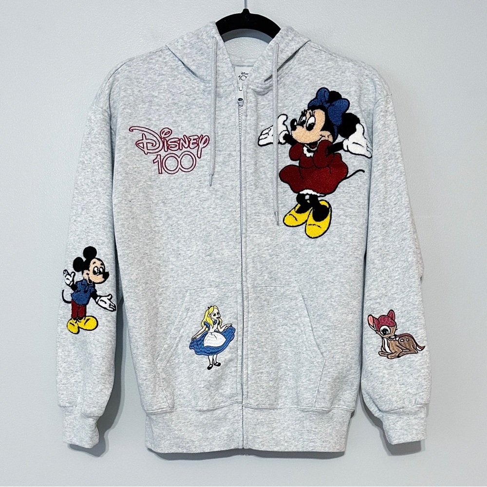 Disney 100 Full Zip Hoodie French Knot and Embroidered